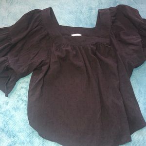 Black loose fitting cotton shirt